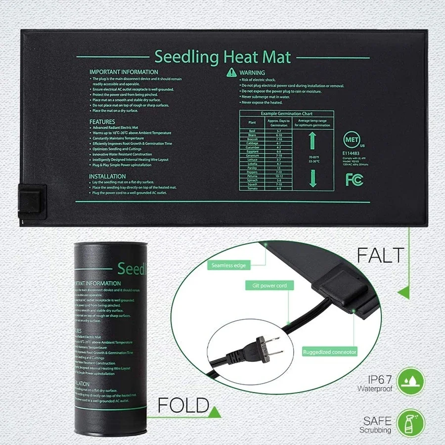 4 Sizes 220V EU Plug Seedling  - Seedling Heat Mat reseña y precio