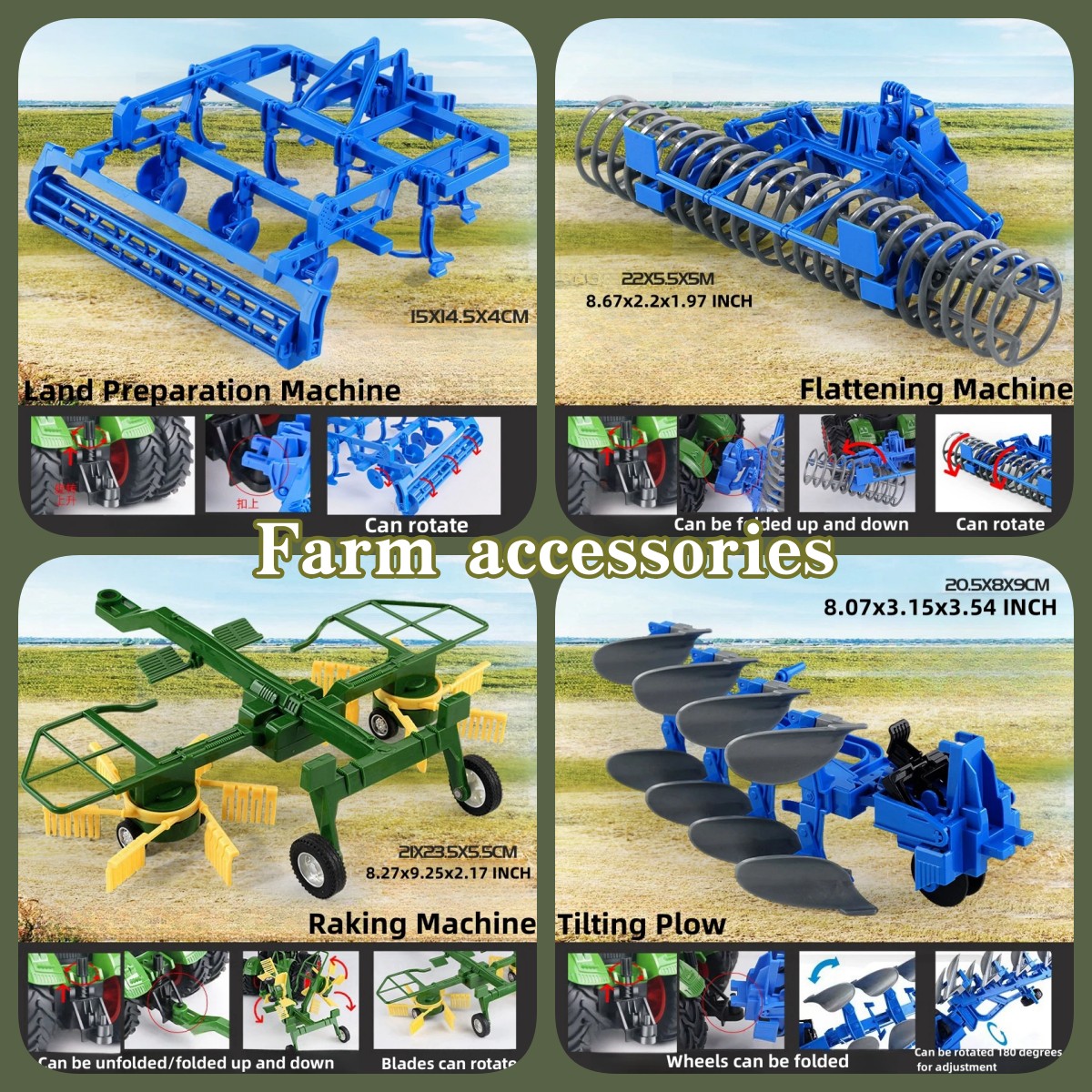 Farm Tractor Toy Set for Kids: - Tractor Implement reseña y precio