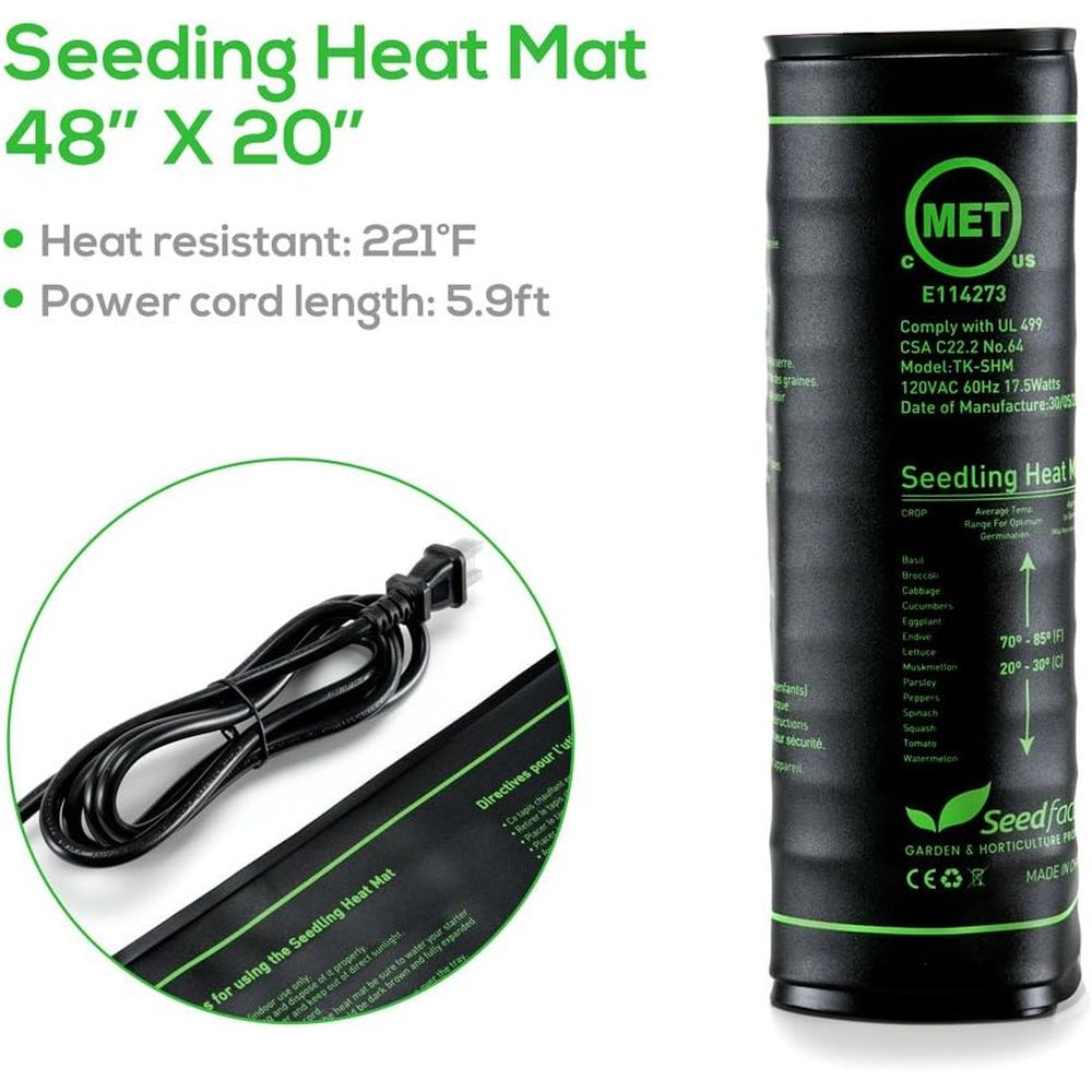 Certified Seedling Heat Mat, W - Seedling Heat Mat reseña y precio