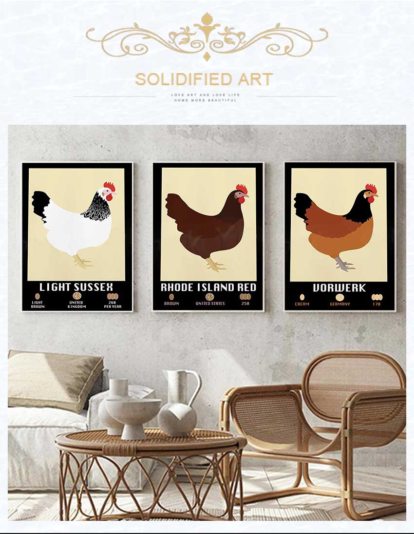 Light Sussex Faverolle Rhode I - Agriculture Farming Poster reseña y precio