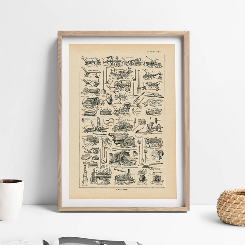 Farming Equipment Agricultural - Agriculture Farming Poster reseña y precio